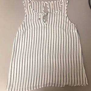 Black and White Striped Blouse